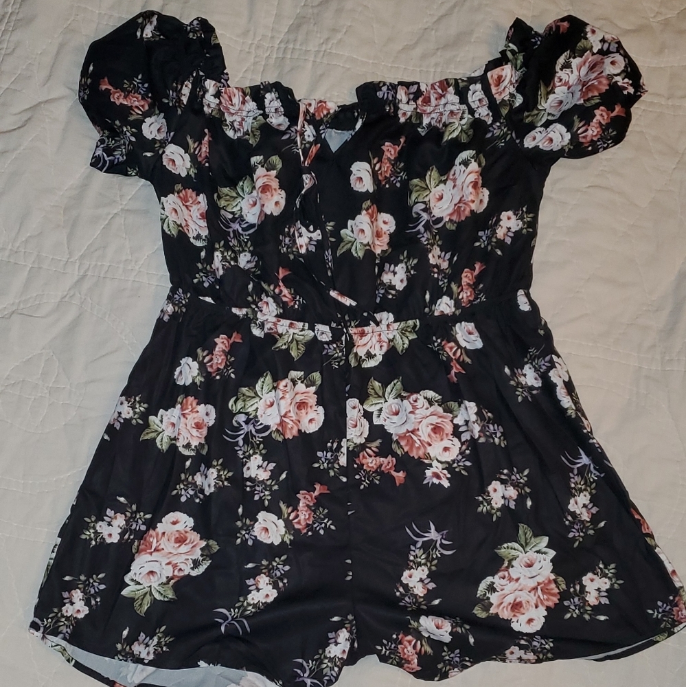 Black Floral Romper